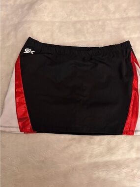 Teens’ Black Athletic Cheer Skort with Red and White Accent